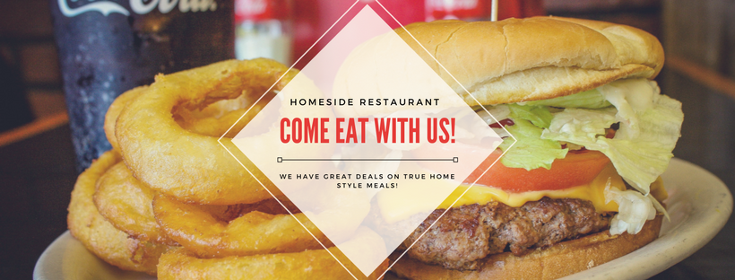 Homeside Restaurant Florence Graphic Burger and Onion Rings